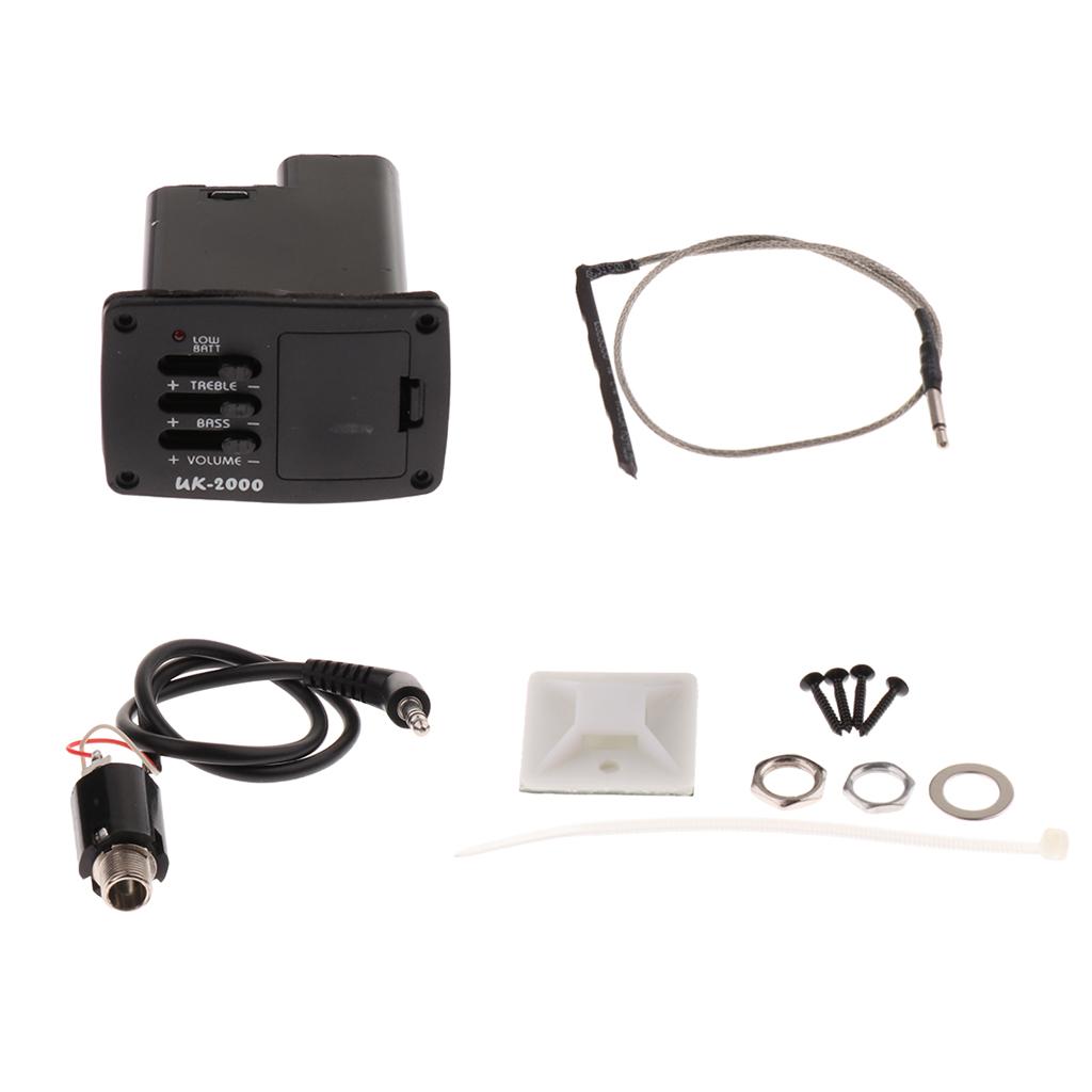 Sunnimix Đàn Ukulele 2 Ban Nhạc EQ Preamp Khuếch Đại Bán Tải