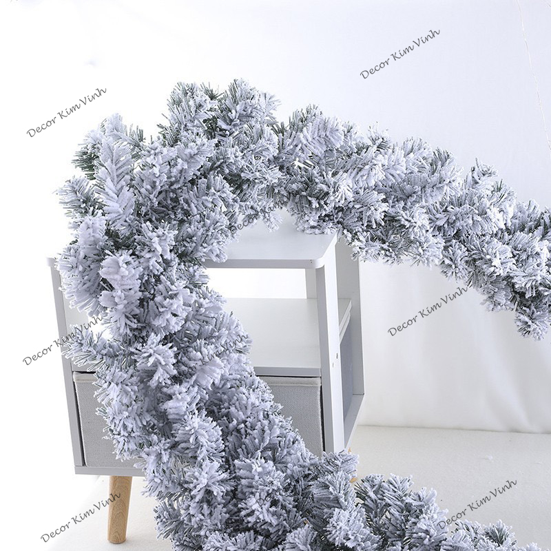 Dây Lá Thông Phủ Tuyết B12 Trang Trí Giáng Sinh Noel