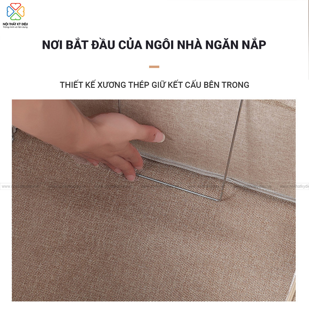 HỘP VẢI ĐỰNG CHĂN MÀN KHUNG THÉP 2 CỬA