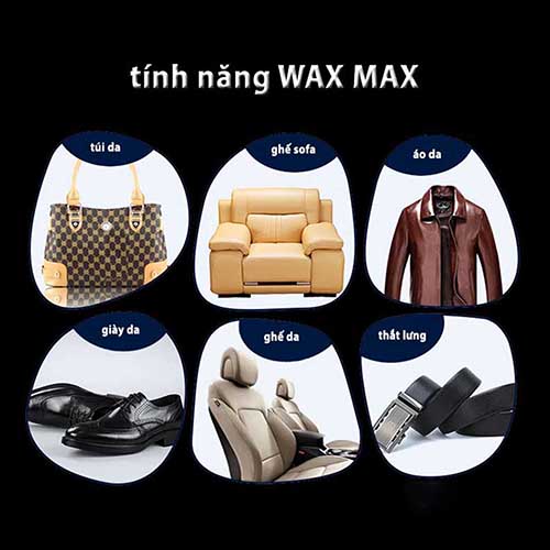 Bình Xịt Đánh Bóng Và Làm Sạch Wax Max, Làm Sạch Nội Thất Ô tô, Chai Vệ Sinh Đồ Da