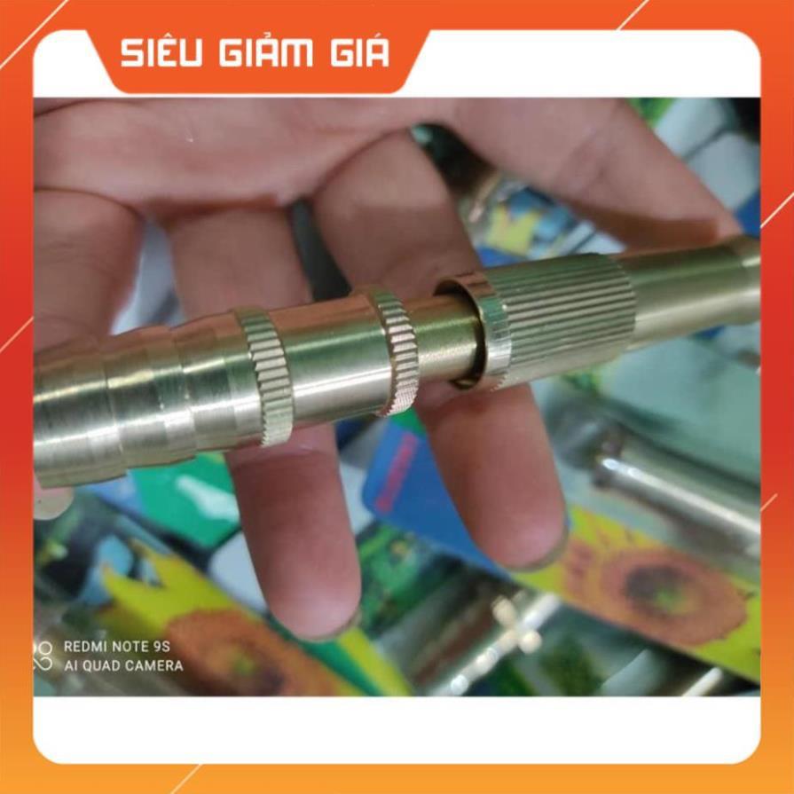 Đầu vòi xịt tăng áp mini Đầu vòi tăng áp đa năng bằng đồng tưới cây rửa xe cực mạnh 206587 tặng đai