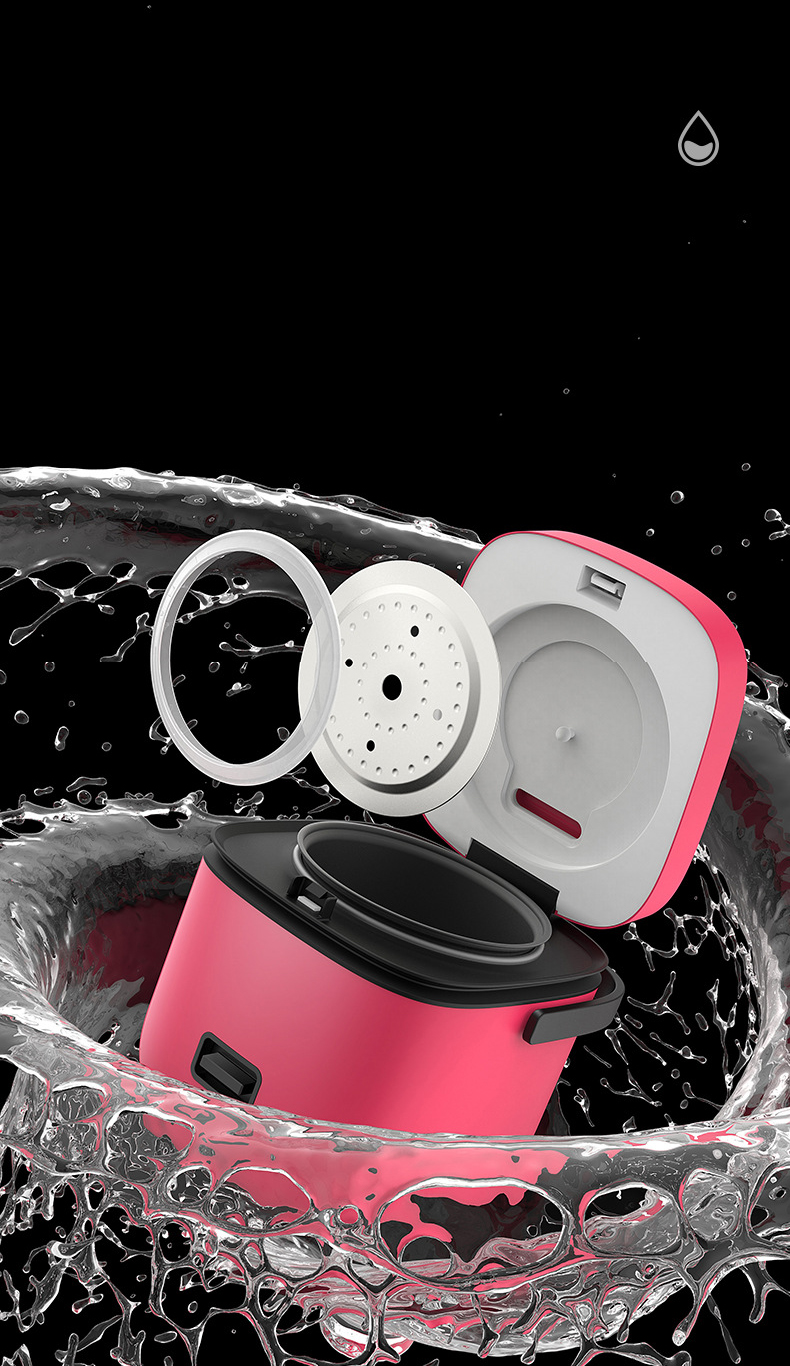 Nồi cơm mini đa năng Rice Cooker Seoulcook cao cấp 1,2l nấu cơm, cháo, chưng, hấp,... tặng khay hấp + vá cơm + cốc đong