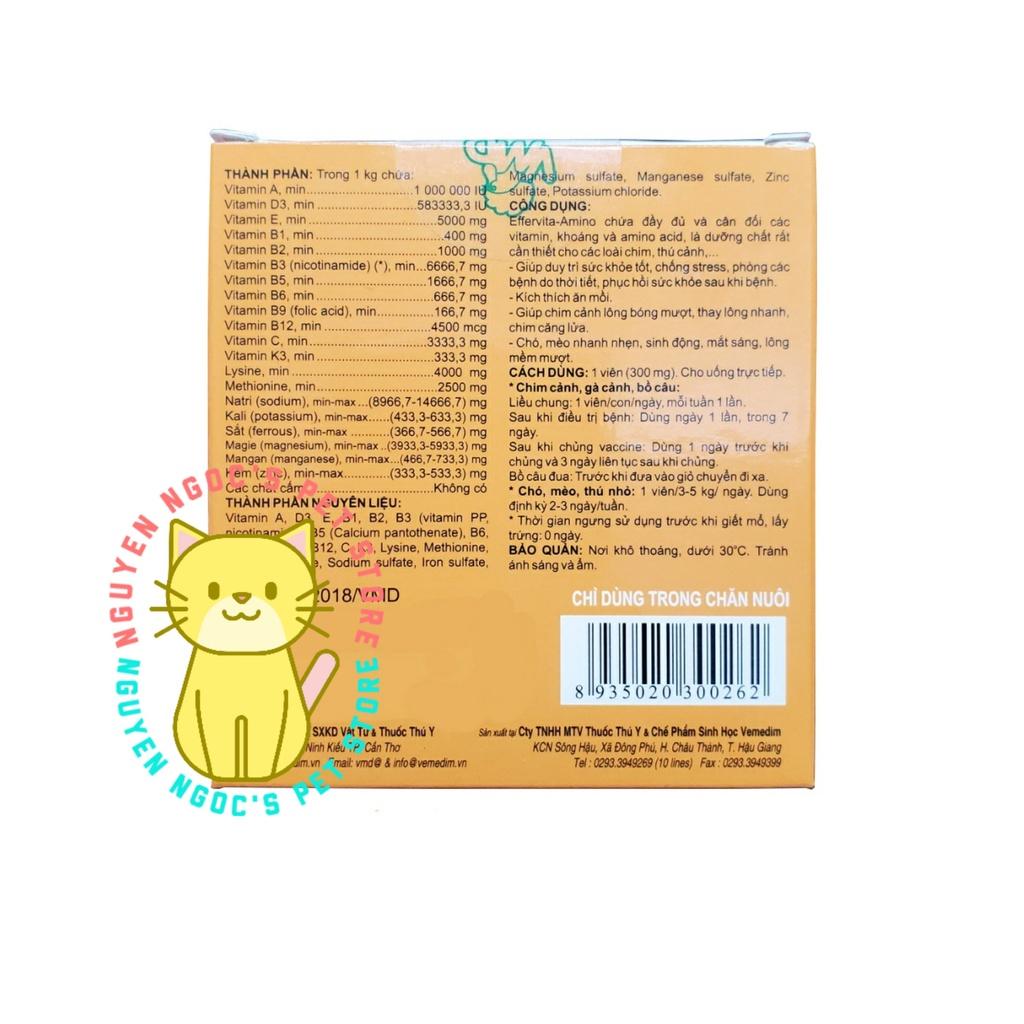 Effervita Amino Vemedim - 1 Hộp 10 viên thức ăn cung cấp Khoáng và Vitamin Chó Mèo Gà Đá