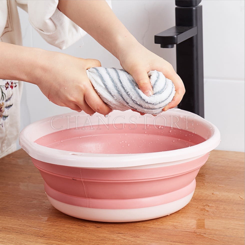 Thau Chậu Rửa Gấp Gọn Màu Trơn Tiện Dụng