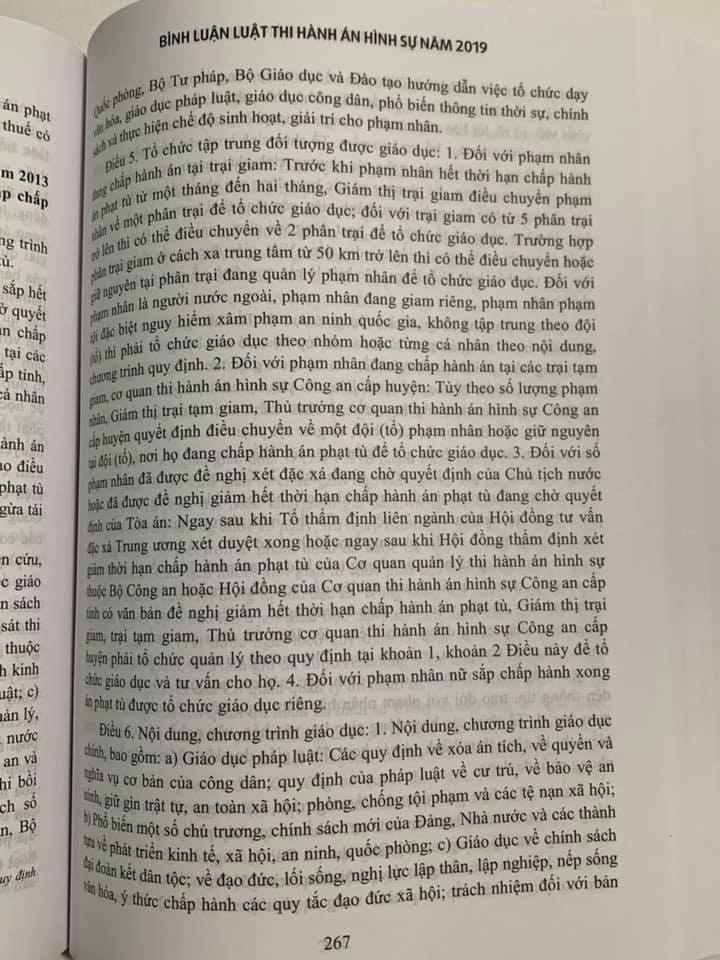 Bình Luận Luật Thi Hành Án Hình Sư năm 2019