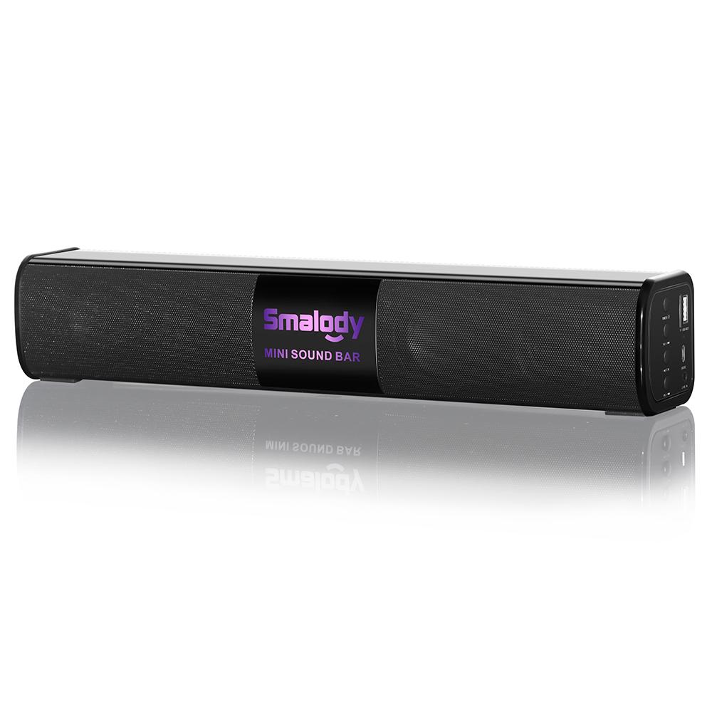 Loa Bluetooth không dây di động Smalody 10W Đèn LED đầy màu sắc âm thanh nổi Mini Soundbar U Disk TF Card