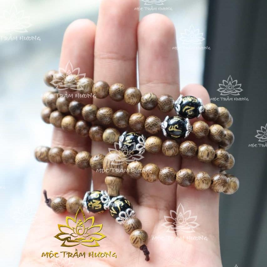 Vòng Tay Trầm Đính Đá Ngũ Sắc Trợ Mệnh Omani - Đá Mã Não - Phong Thủy Theo Mệnh - Trầm Tốc Tự Nhiên 100%
