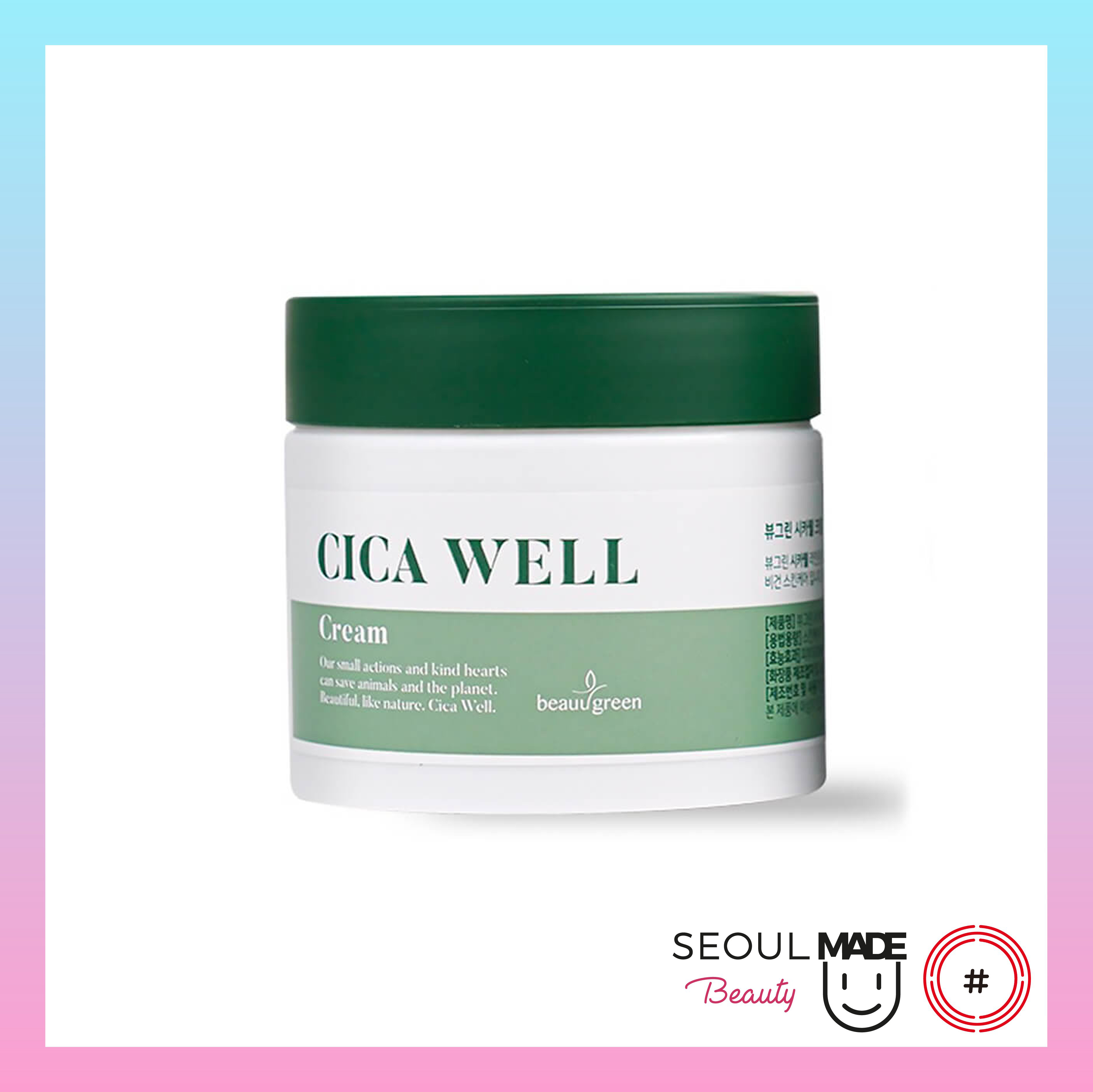 Kem dưỡng ẩm làm dịu da Beauugreen Cica Well Cream 50ml