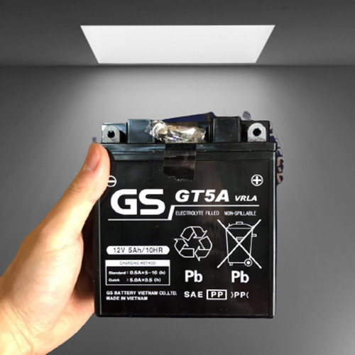 BÌNH ẮC QUY KHÔ XE MÁY GS GT5A - 12V 5Ah