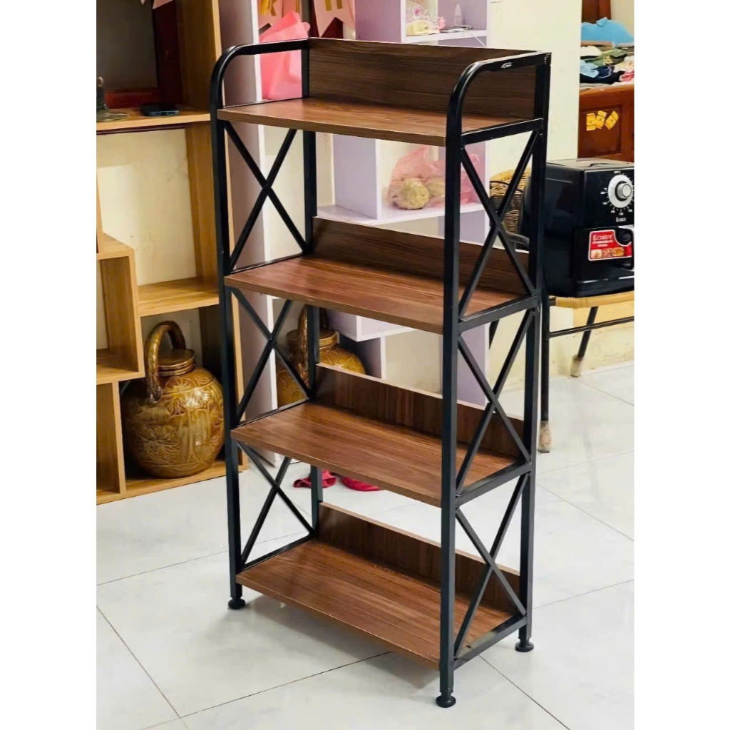 Kệ Đựng Đồ - Giá Để Đồ Nội Thất Nhà Bếp 3-4-5 Tầng Khung Sắt Sơn Tĩnh Điện Mặt Gỗ MDF Chắc Chắn