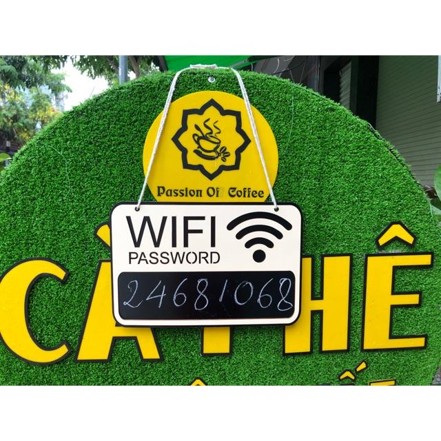 Tranh gỗ treo ghi pass wifi quán cafe, shop đồ