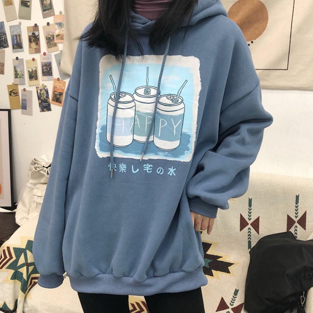 Áo hoodie nỉ unisex form rộng 3 Lon Nước nam nữ ulzzang Wind