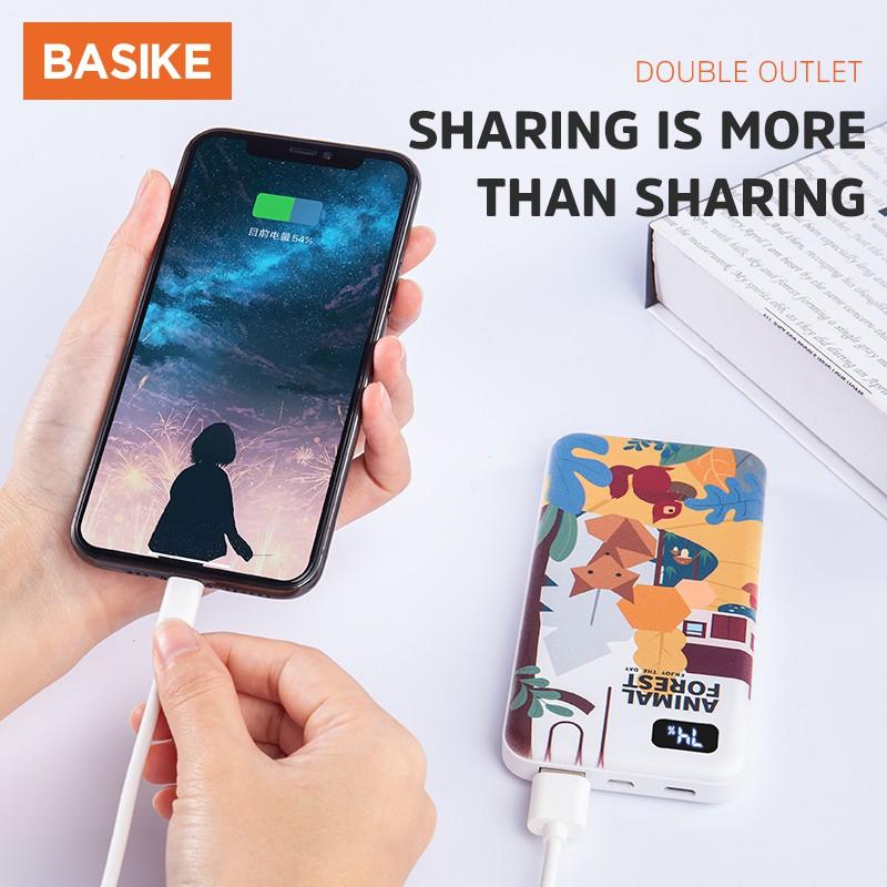 Sạc dự phòng BASIKE PT13P 10000mAh nhỏ gọn họa tiết con vật xinh xắn cho iPhone 11 Samsung-Hàng chính hãng