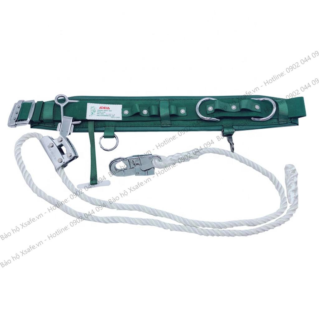 Đai an toàn điện lực Adela H227 -Dây an toàn đai bụng 2 khóa định vị chữ D - CHÍNH HÃNG [XTOOLs]