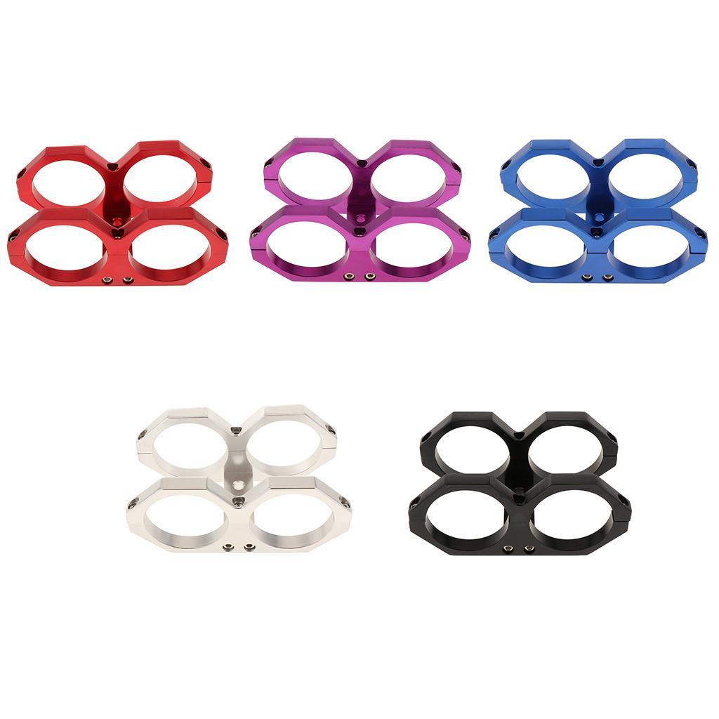 Dual Fuel Pump Filter Clamp Kit for Universal Car Type with 60mm Dia Red