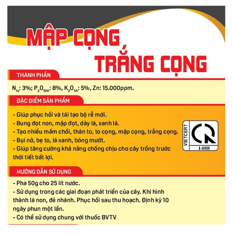 Phân bón Vigami Zin Super mập cọng trắng cọng 100G
