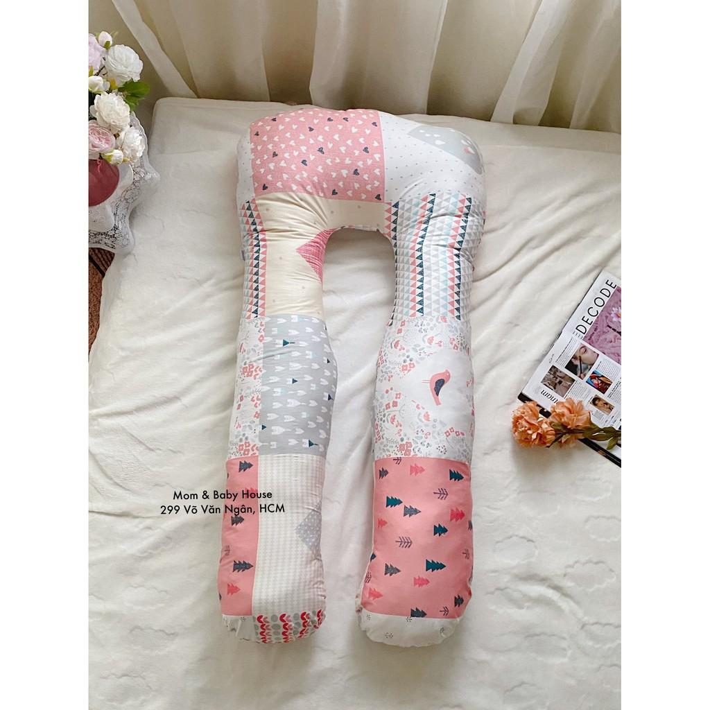 Gối chữ U cho mẹ bầu cotton Hàn Quốc