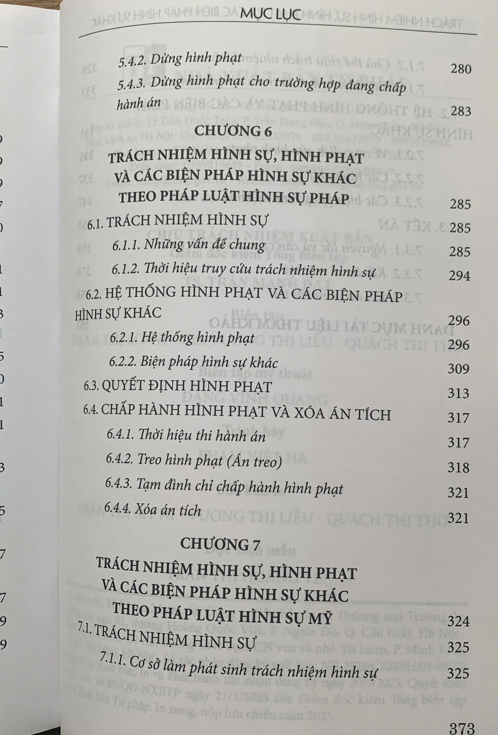 Trách nhiệm hình sự, hình phạt và các biện pháp hình sự khác