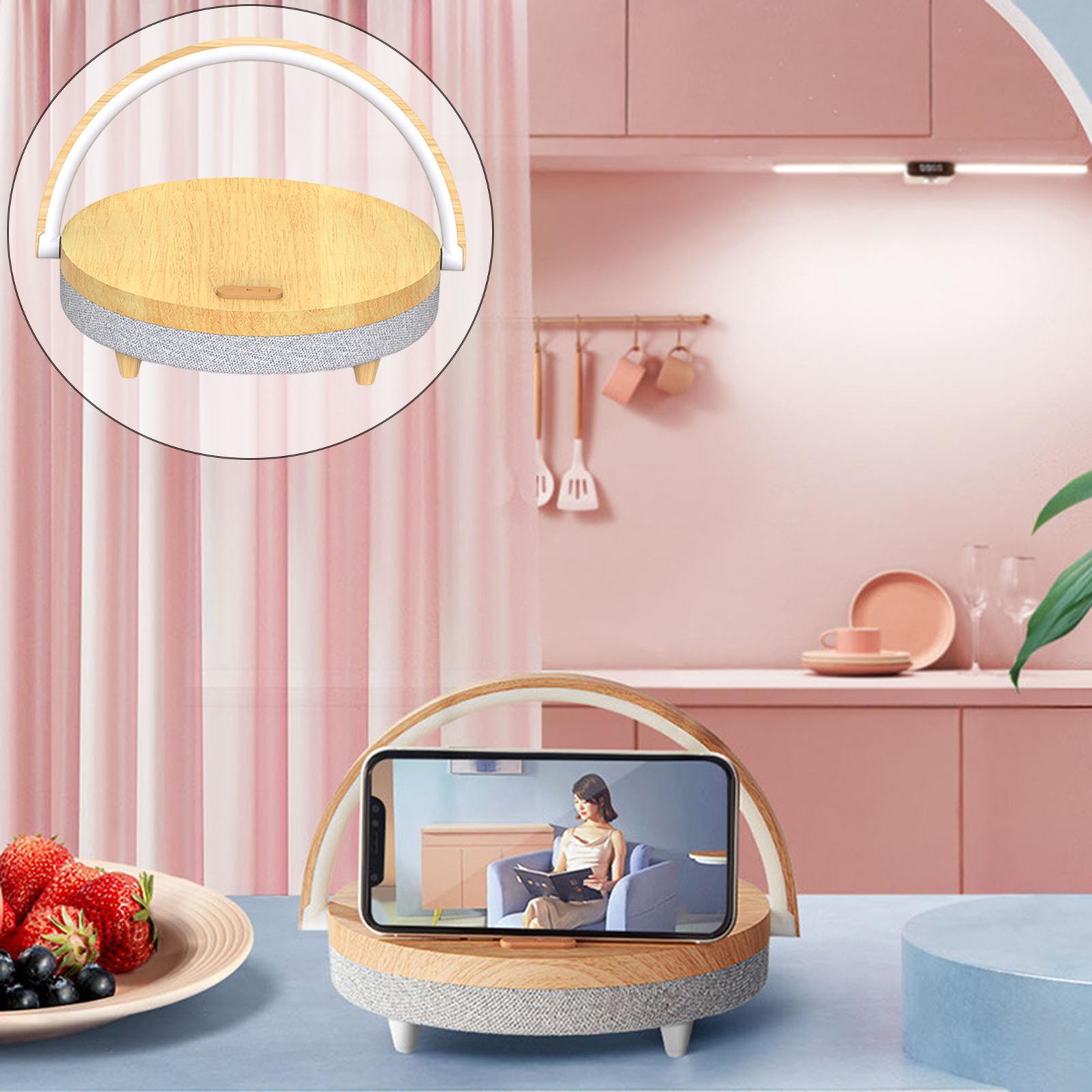 LED Night Light with Wireless Charger Adjustable Phone Holder Bedroom