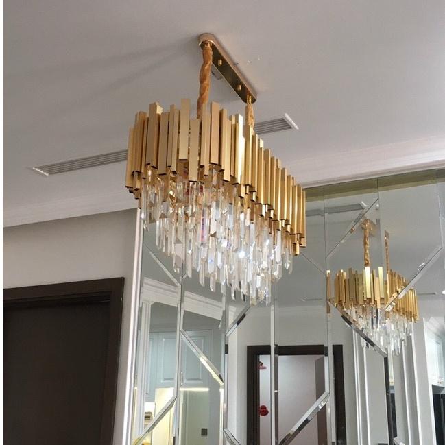 Đèn thả mâm TATOL pha lê kiểu dáng sang trọng trang trí nội thất hiện đại - .