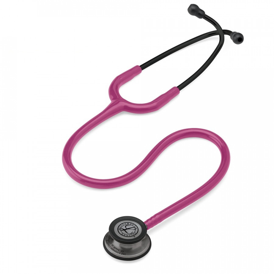 Ống nghe 3M Littmann Classic III, dây màu đỏ mâm xôi, mặt bao màu ống khói và ống nghe đen, 27 inch, 5871