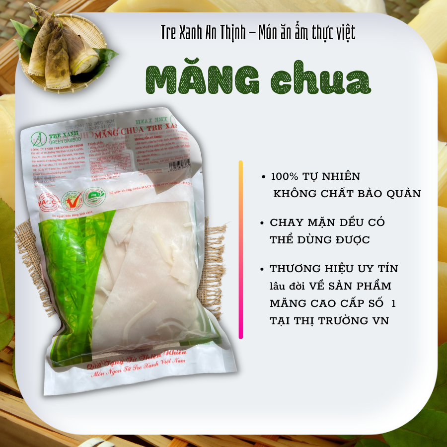 Măng Chua Thái Lát 300G Đảm Bảo An Toàn Không Chất Bảo Quản Tre Xanh An Thịnh