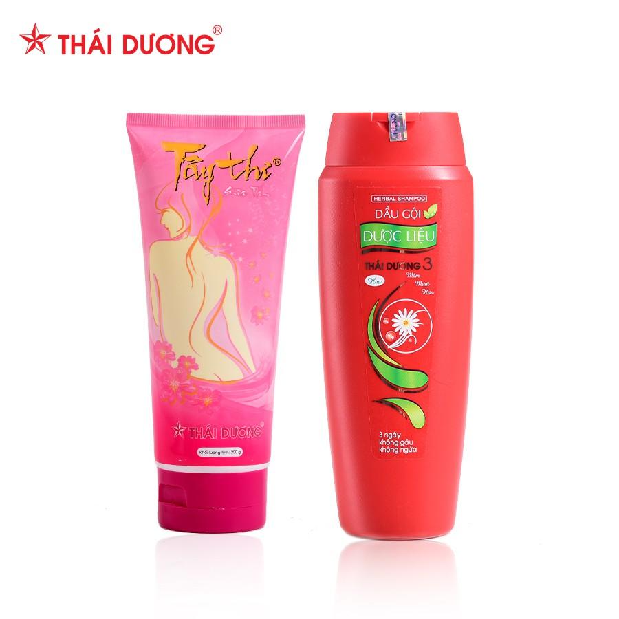 Bộ sản phẩm Dầu gội dược liệu Thái Dương 3 200ml/480ml &amp; Sữa tắm Tây Thi 200ml/480ml