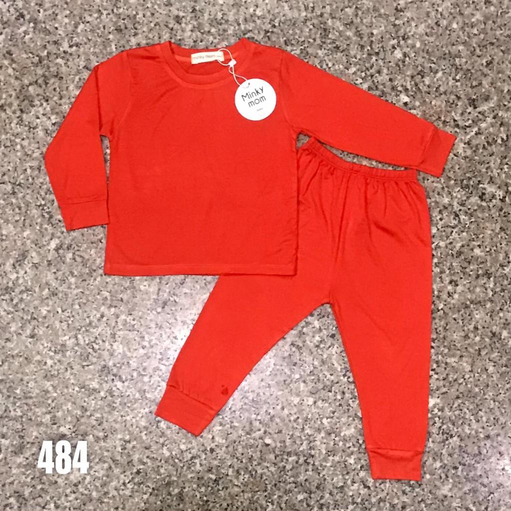Bộ thun lạnh dài tay Minky Mom cho bé trai và bé gái từ 8-32KG.