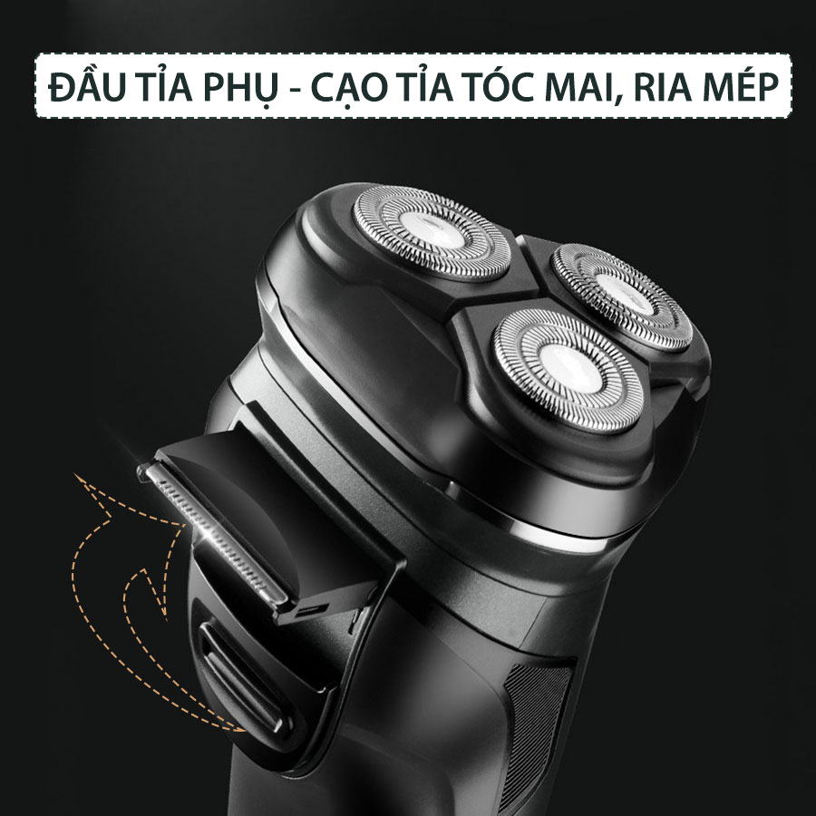 Máy cạo râu khô và ướt KEMEI KM-2805 chống thấm nước IPX7 công suất mạnh 5W pin trâu sạc USB nhanh trong 1 giờ tặng kèm đế đỡ cất giữ máy tiện lợi - hãng phân phối chính thức