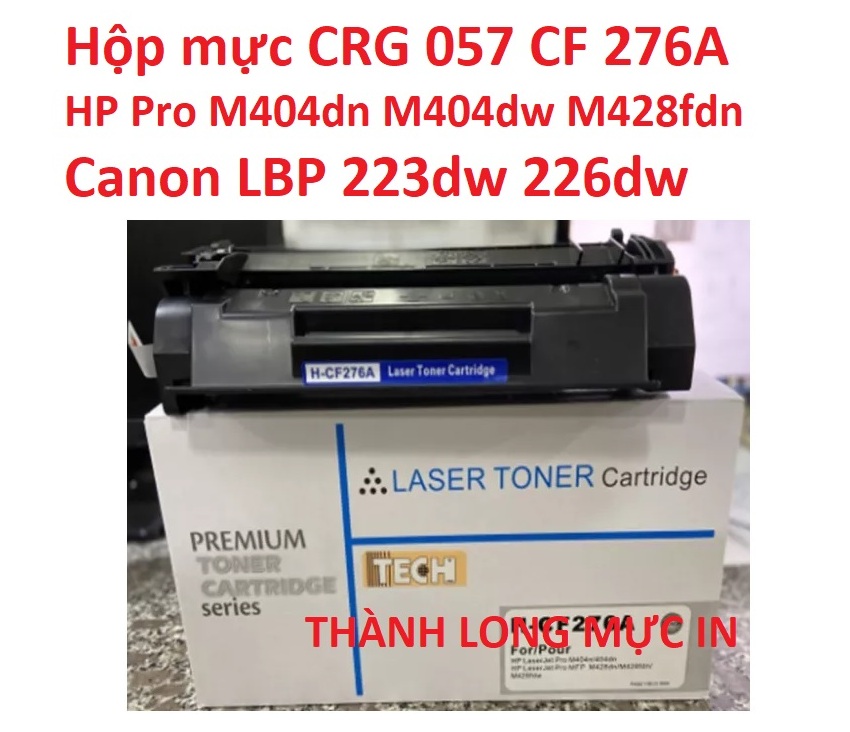 Hộp mực HP 76a/CRG 057 dùng cho máy in Canon LBP 223dw 226dw MF453dw LBP228x  MF440  MF445dw MF449x HP Pro 404d 404n 404dn 404dw 428fdn 428fdw LOẠI KHÔNG CHIP