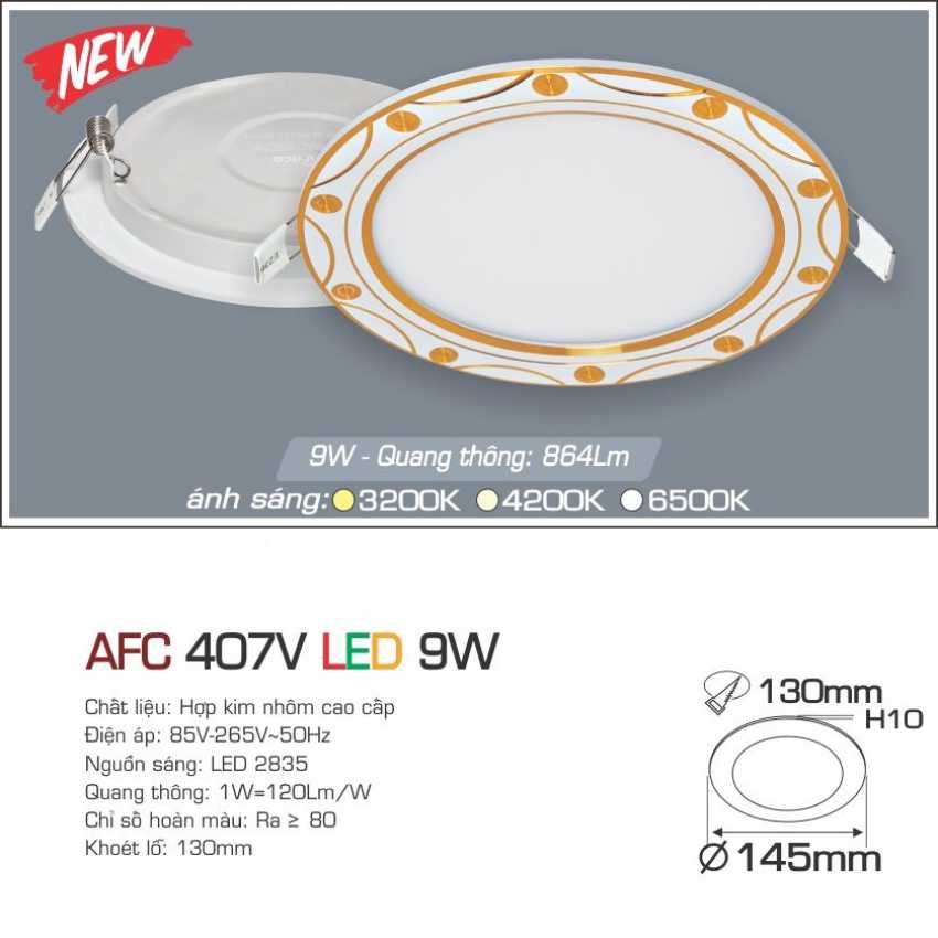 Đèn LED âm trần downlight Anfaco AFC 407V - Hàng chính hãng
