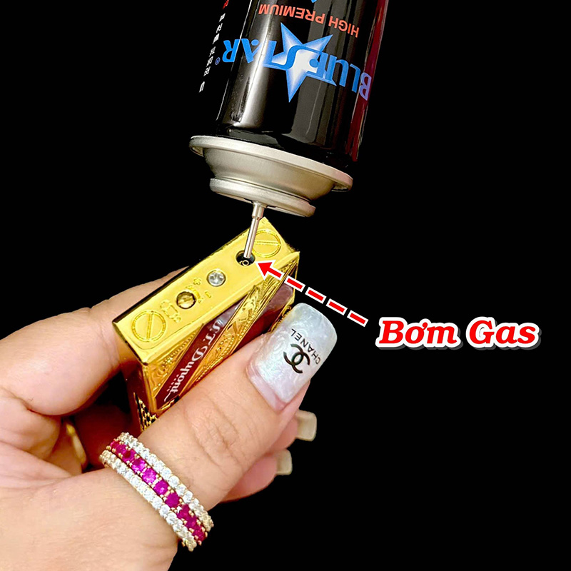 Bật Lửa Dupont Vân Xước Kim Loại – Xài Gas