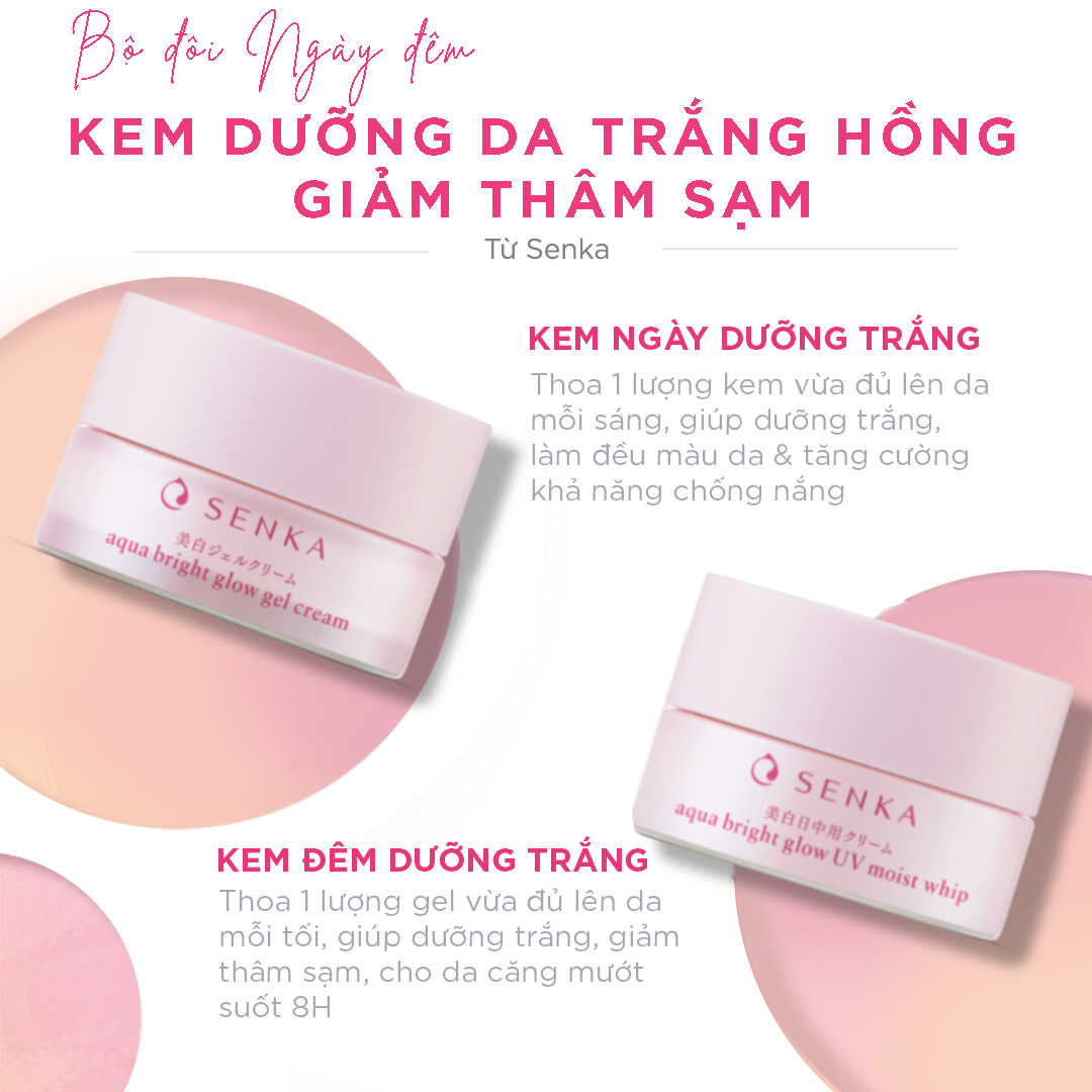 Bộ đôi kem dưỡng trắng da Senka ngày và đêm