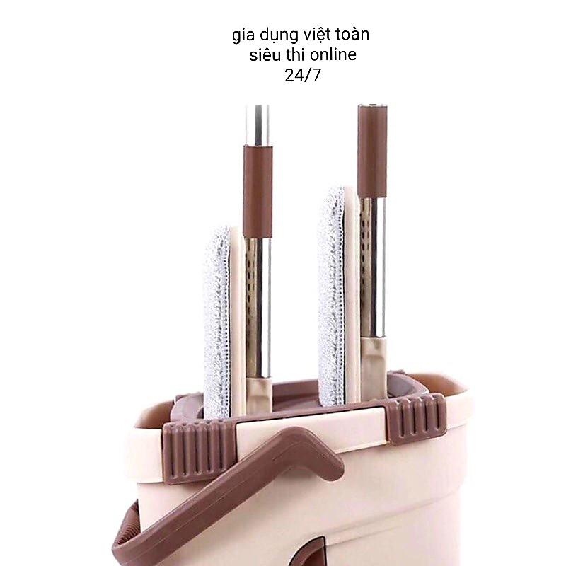 Bộ Cây Lau Nhà Chổi Lau Nhà Tự Vắt 360 Độ Chính Hãng Cao Cấp Tặng Kèm 2 Bông Lau