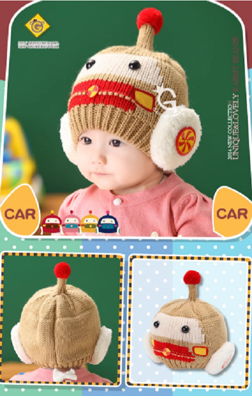 Bộ mũ len kèm khăn hình ô tô cho bé trai và bé gái, sét nón len cho bé yêu