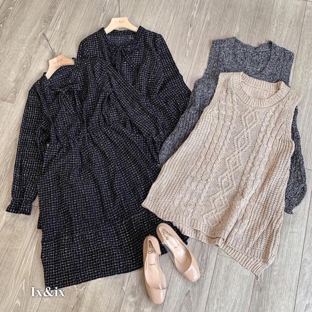 SÉT VÁY KẺ PHỐI GILE LEN SIÊU ĐẸP HÀNG QUẢNG CHÂU