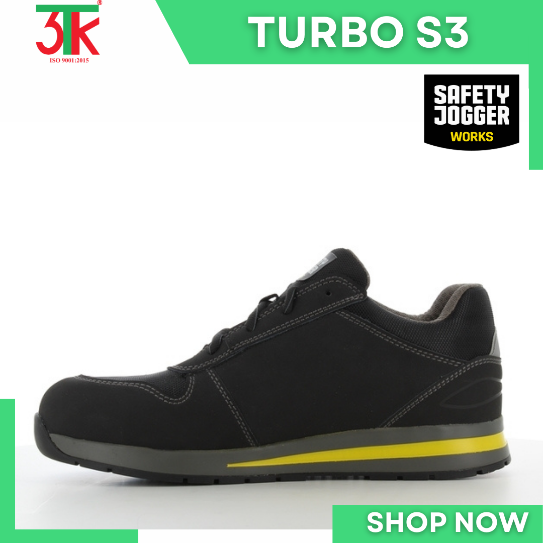 Giày bảo hộ lao động Safety Jogger Turbo S3 thấp cổ siêu nhẹ thoáng khí chống tĩnh điện, chịu nhiệt 300 độ C
