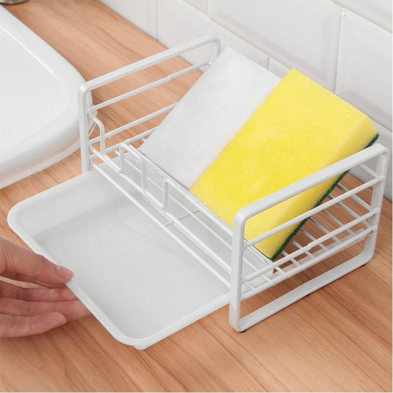 Xốp làm sạch hộp lưu trữ cống giá bồn rửa chén giá lưu trữ bóng