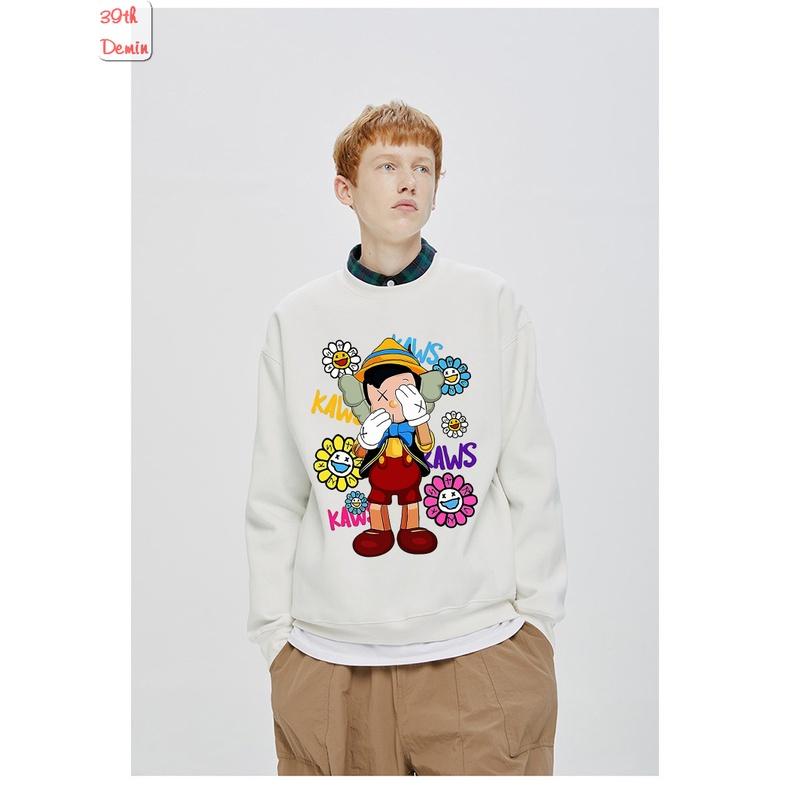 Áo Nỉ Pinocchio cậu bé mũi dài phong cách Hip Hop graffiti sweater unisex Form rộng Free Size