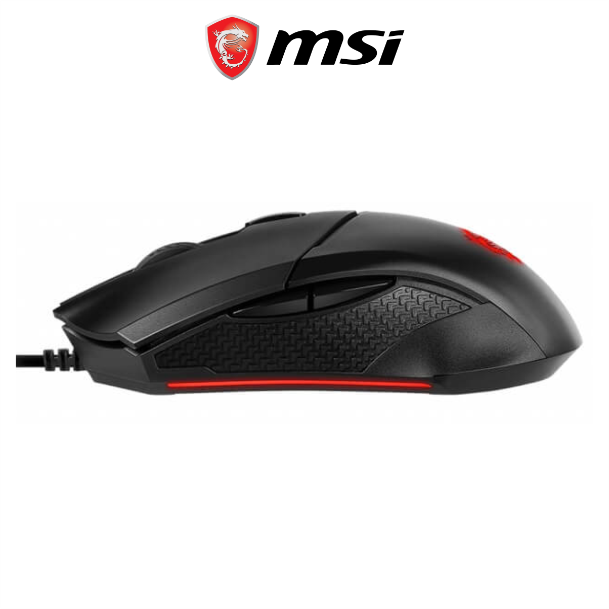 Chuột Gaming Có Dây MSI Clutch GM08 Đèn LED Đỏ, 6 Nút, 3200 DPI Với 5 Mức DPI, Dây Cắm USB Dài 1.8M - Hàng Chính Hãng