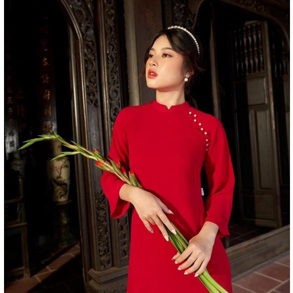 (TẶNG BỜM TRAI) Áo Cách Tân 4 Tà Cùng Chân Váy Xếp Li Siêu Xinh Cho Các, A14