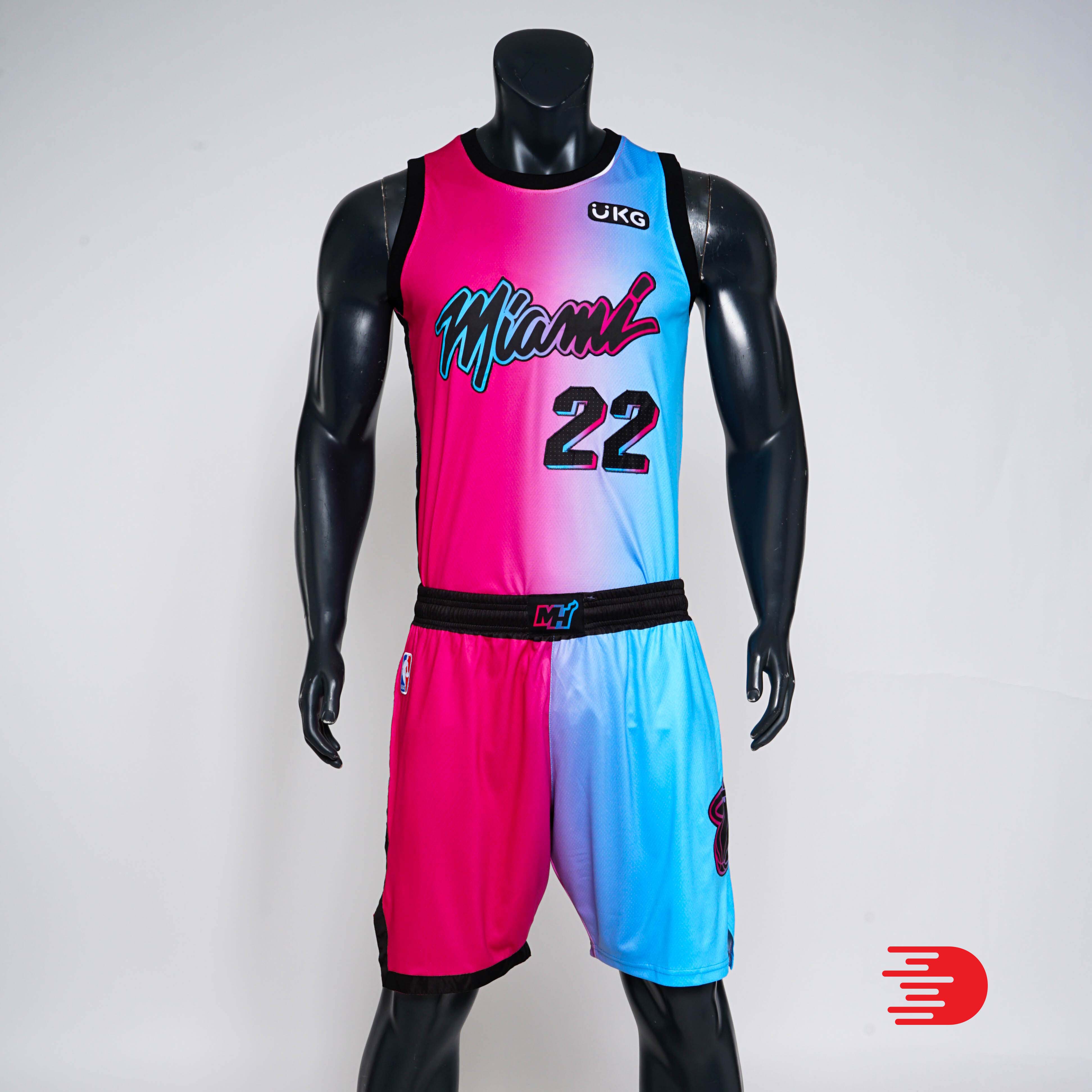 Trang Phục bóng rổ ACTEE DELO Miami Heat City Edition ViceVersa 2021_ HÀNG IN