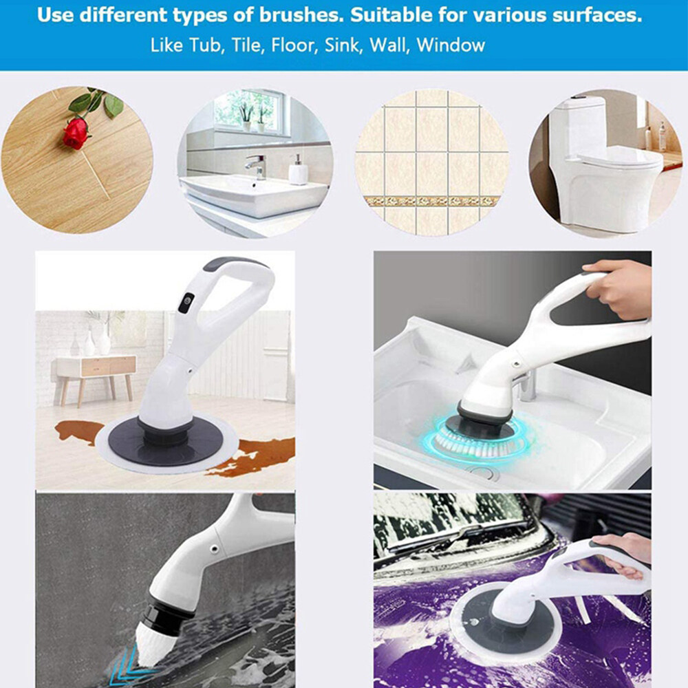 Cọ Vệ Sinh Phòng Tắm, Sàn, Rửa Xe Tự Động Lực Mạnh Electric Spin Scrubber