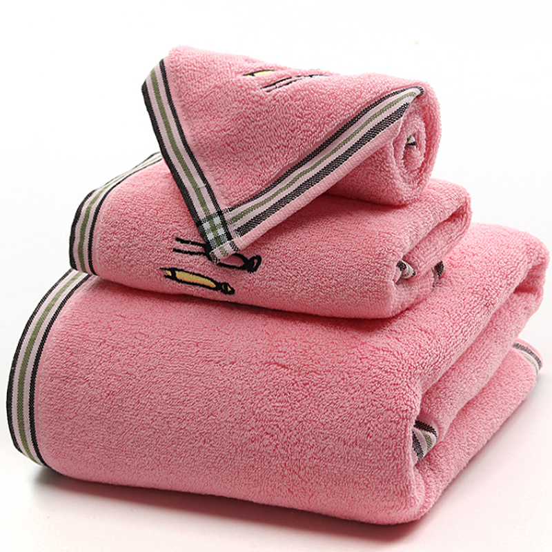Set 3 Khăn siêu thấm chất liệu 100 cotton,1 khăn tắm lớn 70x140 + 2 khăn mặt 34x75-205