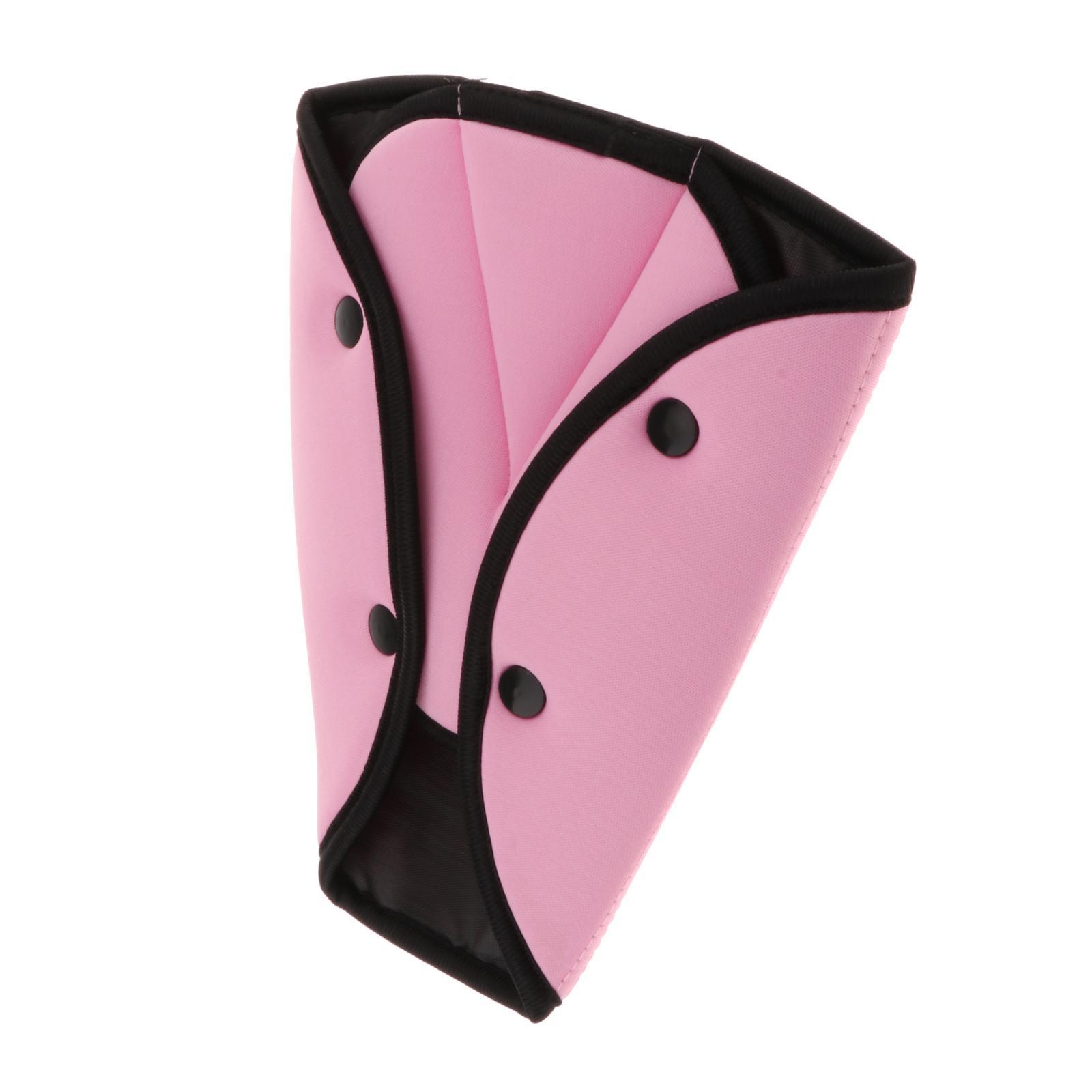 3X Kids Car Safety Seatbelt Adjuster Universal Seat Belt Triangle Holder Pink