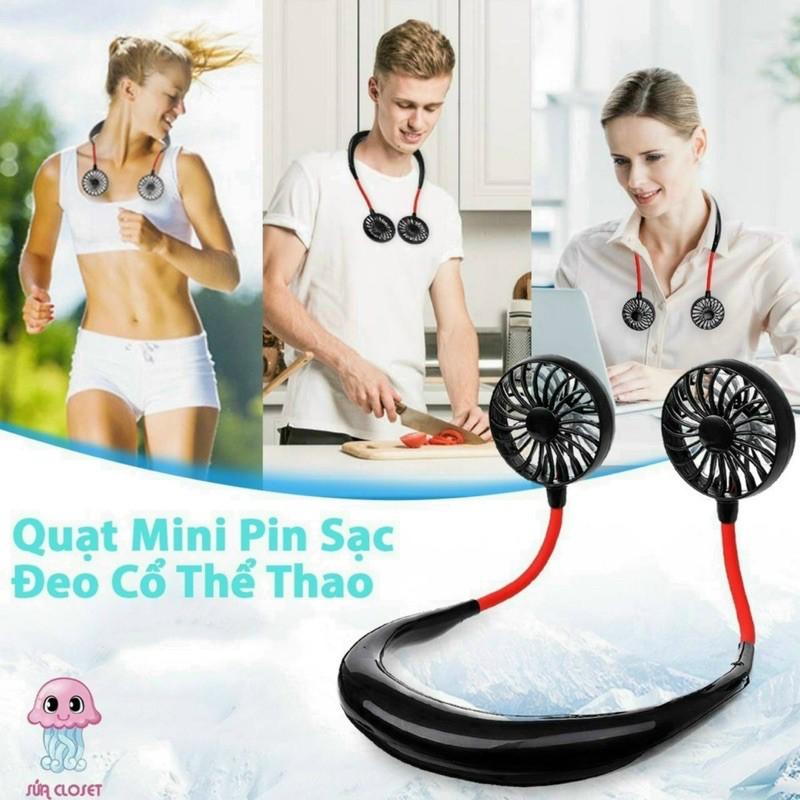 Quạt Đeo Cổ Mini Cổng USB Tiện Lợi