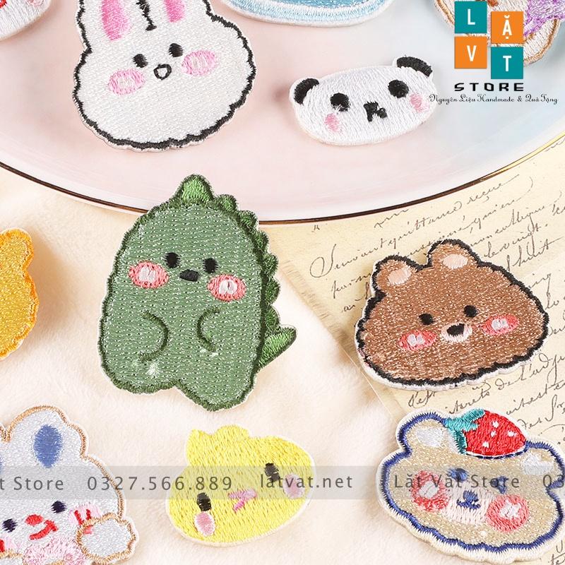 Bộ 12 hình patch ủi quần áo Chợ Thú Cưng cực kì dễ thương, dán Vali, tủ lạnh, Sticker miếng dán ...