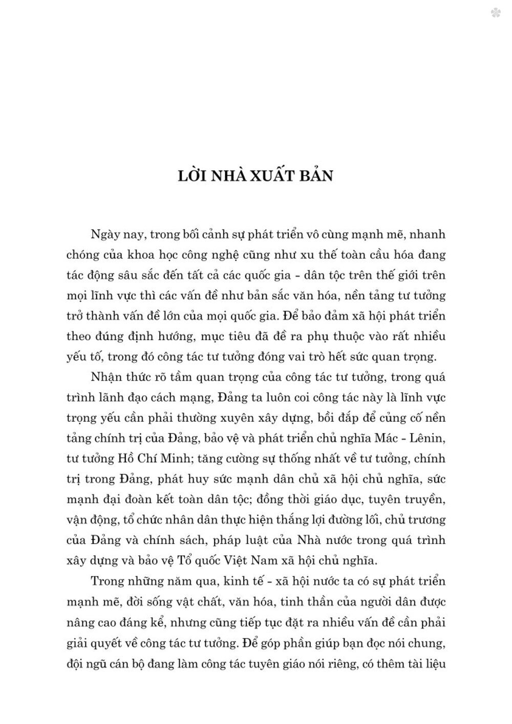 Công tác tư tưởng và những vấn đề đặt ra với công tác tư tưởng trong thời kỳ phát triển mới của đất nước ( Xuất bản lần thứ hai có chỉnh sửa)