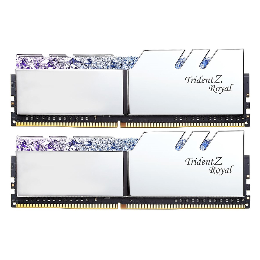 Bộ 2 Thanh RAM PC G.Skill 16GB (8GBx2) Trident Z Royal DDR4 F4-4600C18D-16GTRS Silver - Hàng Chính Hãng