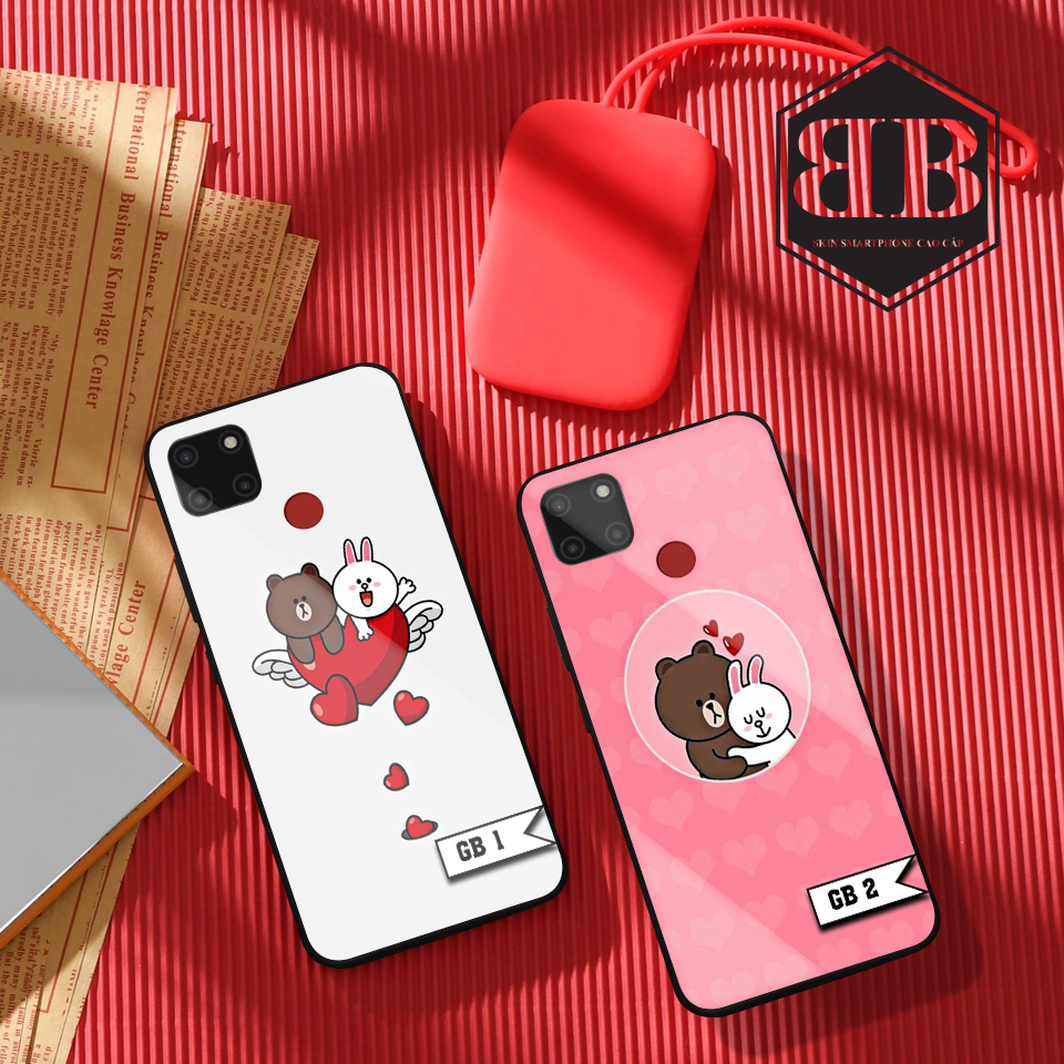 Ốp lưng kính cường lực dành cho Realme C12 / Realme C15 hình dễ thương